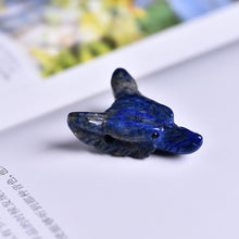 Load image into Gallery viewer, 1pcs Fashion Natural Crystal Carved Wolf Head Pendant Rose Quartz Fluorite Amethyst Natural Mineral Pendant Jewelry DIY Gift