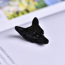 Load image into Gallery viewer, 1pcs Fashion Natural Crystal Carved Wolf Head Pendant Rose Quartz Fluorite Amethyst Natural Mineral Pendant Jewelry DIY Gift