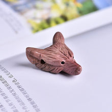 Load image into Gallery viewer, 1pcs Fashion Natural Crystal Carved Wolf Head Pendant Rose Quartz Fluorite Amethyst Natural Mineral Pendant Jewelry DIY Gift
