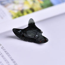 Load image into Gallery viewer, 1pcs Fashion Natural Crystal Carved Wolf Head Pendant Rose Quartz Fluorite Amethyst Natural Mineral Pendant Jewelry DIY Gift