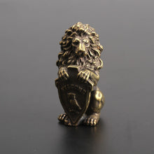 Load image into Gallery viewer, Antique Bronze Male Lion King Statue Small Ornaments Solid Copper Mountain Lions Miniature Figures Brass Sculpture Crafts Decor