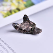 Load image into Gallery viewer, 1pcs Fashion Natural Crystal Carved Wolf Head Pendant Rose Quartz Fluorite Amethyst Natural Mineral Pendant Jewelry DIY Gift
