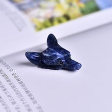 Load image into Gallery viewer, 1pcs Fashion Natural Crystal Carved Wolf Head Pendant Rose Quartz Fluorite Amethyst Natural Mineral Pendant Jewelry DIY Gift
