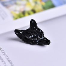 Load image into Gallery viewer, 1pcs Fashion Natural Crystal Carved Wolf Head Pendant Rose Quartz Fluorite Amethyst Natural Mineral Pendant Jewelry DIY Gift
