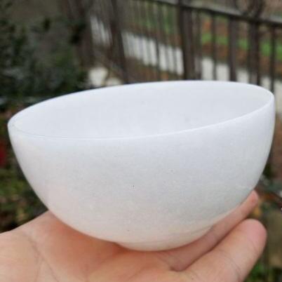 Chinese 100% Natural Untreated Jades Hand-carved Bowl Statues White Jades Bowl