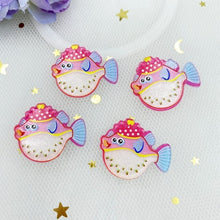 Load image into Gallery viewer, 10pcs/lot kawaii Acrylic Cute Shining Ocean Series flatback cabochons For Hair Bow Centers DIY Scrapbooking Decor C33
