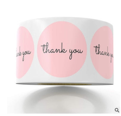 Candle Jar Pink Decorative Sticker Handmade Diy Gilding Thank You Adhesive Paper Sealing Sticker  Gift Decoration  Candele