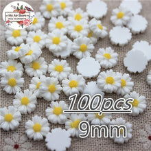 Load image into Gallery viewer, 9/13/16/22/26mm white daisy flower resin flatback cabochon DIY jewelry phone decoration No Hole
